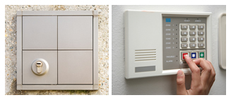 House alarm control panel and keypad