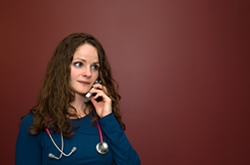 Doctor on the phone Doctor on the phone