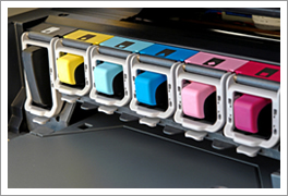 Color ink cartridges in a copier