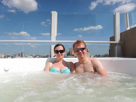 Couple Enjoying Hot Tub