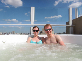Couple Enjoying Hot Tub Couple Enjoying Hot Tub