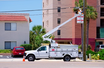 Bucket Truck on Street